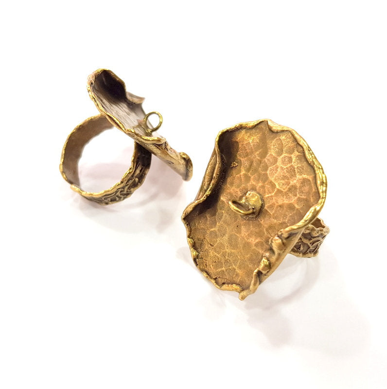 Antique Bronze Ring Blank Ring Setting Mountings (28mm Blank ) Antique Bronze Plated Brass G15426