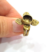 Antique Bronze Ring Blank Backs Ring Setting inlay Blank Mosaic Bezel Base Cabochon Mountings (10mm Blank)Antique Bronze Plated Brass G15427