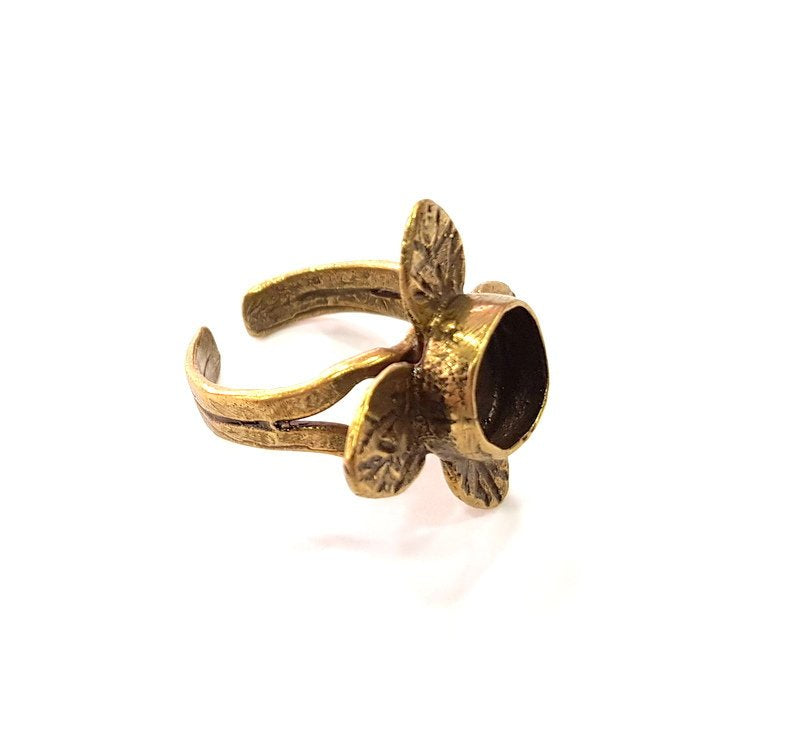 Antique Bronze Ring Blank Backs Ring Setting inlay Blank Mosaic Bezel Base Cabochon Mountings (10mm Blank)Antique Bronze Plated Brass G15427