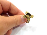 Antique Bronze Ring Blank Backs Ring Setting inlay Blank Mosaic Bezel Base Cabochon Mountings (10mm Blank)Antique Bronze Plated Brass G15427