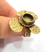 Clover Ring Blank Backs Ring Setting inlay Blank Mosaic Bezel Base Cabochon Mountings (10mm Blank)Antique Bronze Plated Brass G15428