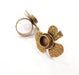 Clover Ring Blank Backs Ring Setting inlay Blank Mosaic Bezel Base Cabochon Mountings (10mm Blank)Antique Bronze Plated Brass G15428
