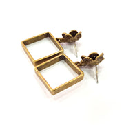 Earring Blank Backs Antique Bronze Resin Base inlay Cabochon Mountings Setting Antique Bronze Plated Brass (6mm blank) 1 pair G15434