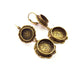 Earring Blank Backs Antique Bronze Resin Base inlay Cabochon Mountings Antique Bronze Plated Brass (14+10mm blank)  1 pair G15436