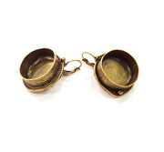 Earring Blank Backs Antique Bronze Resin Base inlay Cabochon Mountings Setting Antique Bronze Plated Brass (20mm blank) 1 pair G15436