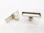 Silver Ring Blank Setting Cabochon Base inlay Ring Backs Mounting Adjustable Ring Base Bezel (50x10mm) Antique Silver Plated G15450