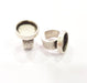 Silver Ring Blank Setting Cabochon Base inlay Ring Backs Mounting Adjustable Ring Base Bezel (18mm blank) Antique Silver Plated G15461