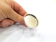 Silver Ring Blank Setting Cabochon Base inlay Ring Backs Mounting Adjustable Ring Base Bezel (40mm blank) Antique Silver Plated G15469