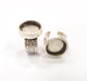 Silver Ring Blank Setting Cabochon Base inlay Ring Backs Mounting Adjustable Ring Base Bezel (16mm blank) Antique Silver Plated G15479