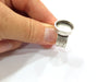 Silver Ring Blank Setting Cabochon Base inlay Ring Backs Mounting Adjustable Ring Base Bezel (16mm blank) Antique Silver Plated G15479