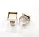 Silver Ring Blank Setting Cabochon Base inlay Ring Backs Mounting Adjustable Ring Base Bezel (16x16mm blank) Antique Silver Plated G15482