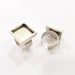Silver Ring Blank Setting Cabochon Base inlay Ring Backs Mounting Adjustable Ring Base Bezel (16x16mm blank) Antique Silver Plated G15482