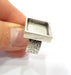 Silver Ring Blank Setting Cabochon Base inlay Ring Backs Mounting Adjustable Ring Base Bezel (16x16mm blank) Antique Silver Plated G15482