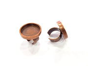 Copper Ring Blank Setting Cabochon Base inlay Ring Backs Mounting Adjustable Ring Base Bezel (25mm blank) Antique Copper Plated G15489