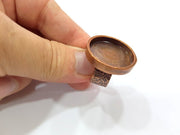 Copper Ring Blank Setting Cabochon Base inlay Ring Backs Mounting Adjustable Ring Base Bezel (25mm blank) Antique Copper Plated G15489