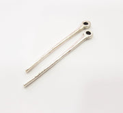 2 Large Spike Pendant Antique Silver Plated Metal (69x8mm) G15859