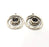 2 Spiral Charms Blank Base Blank Mountings Cabochon Blank Antique Silver Plated Metal (23mm)  G15519