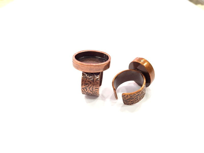 Copper Ring Blank Setting Cabochon Base inlay Ring Backs Mounting Adjustable Ring Base Bezel (18x13mm blank) Antique Copper Plated G15520