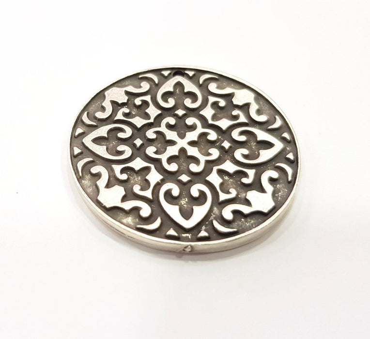 Silver Pendant Antique Silver Plated Metal (42mm) G15524