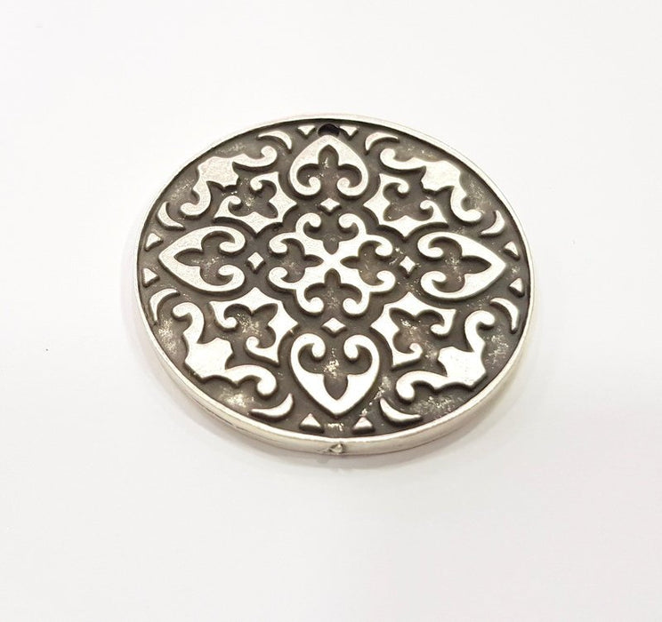 Silver Pendant Antique Silver Plated Metal (42mm) G15524