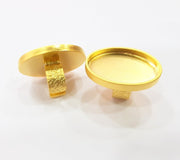 Gold Ring Blank Setting Cabochon Base inlay Ring Backs Mounting Adjustable Ring Base Bezel (40x30mm blank ) Gold Plated Metal G15530
