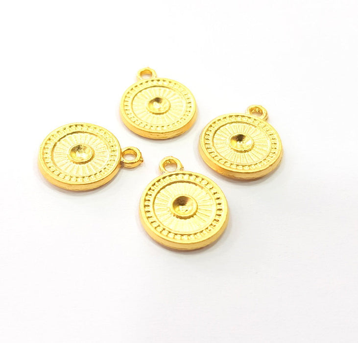 5 Gold Plated Charms Gold Plated Metal (13mm)  G15531