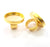 Gold Ring Blank Setting Cabochon Base inlay Ring Backs Mounting Adjustable Ring Base Bezel (30mm blank ) Gold Plated Metal G15536