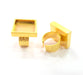 Gold Ring Blank Setting Cabochon Base inlay Ring Backs Mounting Adjustable Ring Base Bezel (20x20mm blank ) Gold Plated Metal G15537