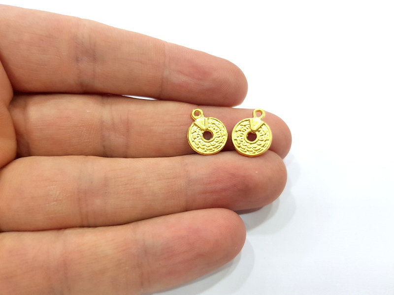 10 Gold Plated Charms Gold Plated Metal (11mm)  G15539