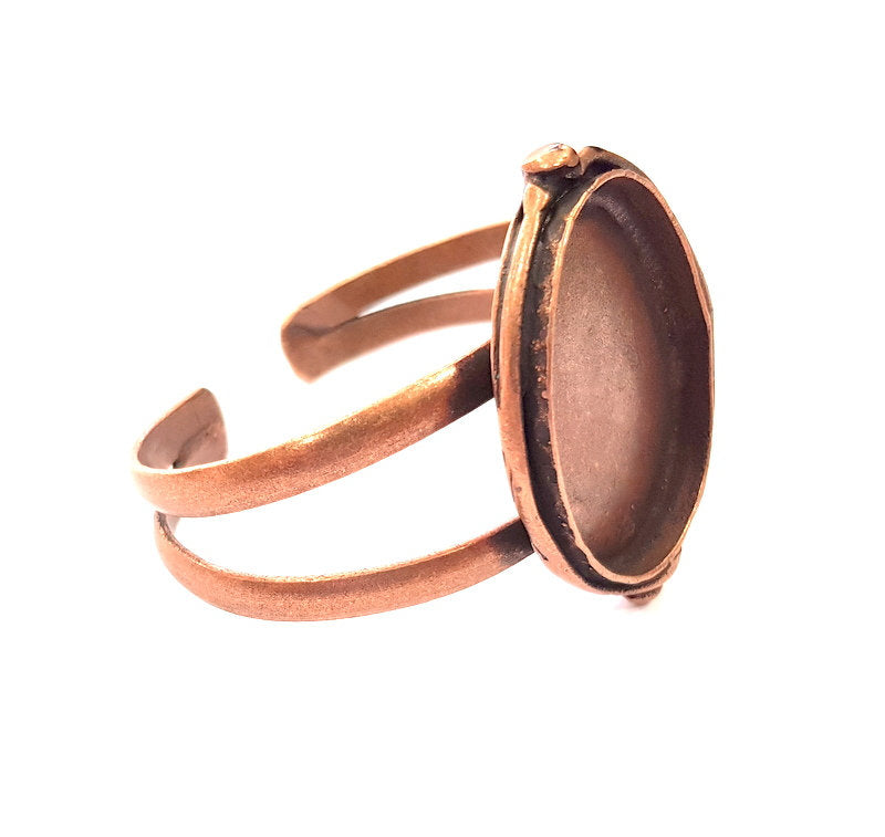 Copper Bracelet Blanks Bangle Blanks Cuff Blanks Adjustable Bracelet Blank Antique Copper Plated Brass ( 40x30mm Blanks ) G14615