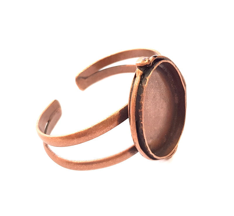 Copper Bracelet Blanks Bangle Blanks Cuff Blanks Adjustable Bracelet Blank Antique Copper Plated Brass ( 40x30mm Blanks ) G14615