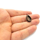 Antique Copper Pendant Blank Mosaic Base Blank inlay Necklace Blank Resin Blank Mountings Copper Plated Brass (14x10mm blank) G14617