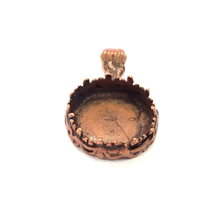 Antique Copper Pendant Blank Mosaic Base Blank inlay Necklace Blank Resin Blank Mountings Copper Plated Brass (20mm blank) G14619