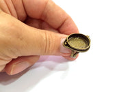 Antique Bronze Ring Blank Ring Setting inlay Blank Mosaic Bezel Base Cabochon Mountings ( 18x13 mm blank) Antique Bronze Plated Brass G5586