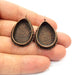 Earring Blank Base Settings Copper Resin Blank Cabochon Base inlay Blank Mountings Antique Copper Plated Brass (25x18mm blank) 1 Set  G14629