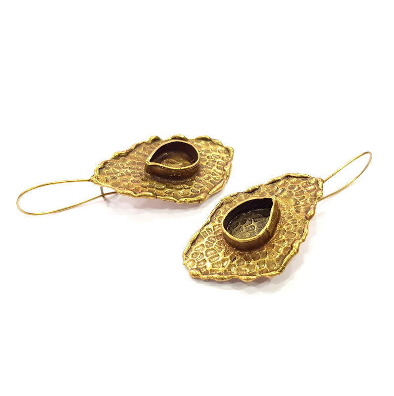Earring Blank Backs Antique Bronze Resin Base inlay Cabochon Mountings Setting Antique Bronze Plated Brass (18x13mm blank) 1 pair G15556