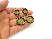 Earring Blank Backs Antique Bronze Resin Base inlay Cabochon Mountings Antique Bronze Plated Brass (14+20mm blank)  1 pair G15561