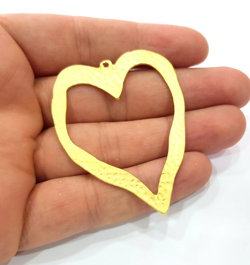 Gold Heart Pendant Gold Plated Metal (60x47mm)  G15565