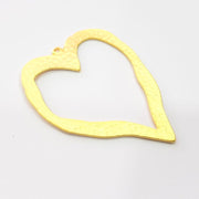 Gold Heart Pendant Gold Plated Metal (60x47mm)  G15565