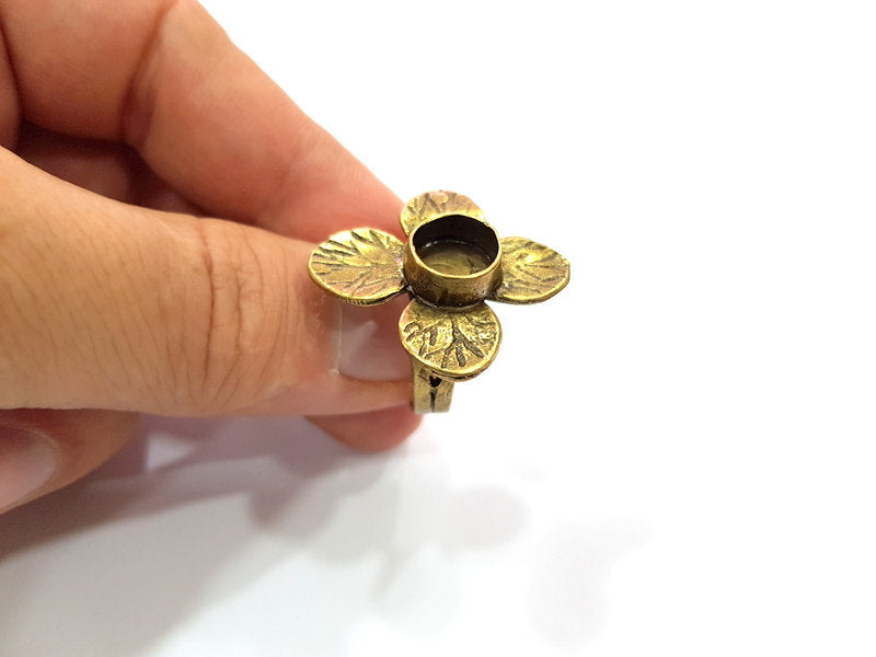 Antique Bronze Ring Blank Ring Setting inlay Blank Mosaic Bezel Base Cabochon Mountings (10mm Blank)Antique Bronze Plated Brass G15569