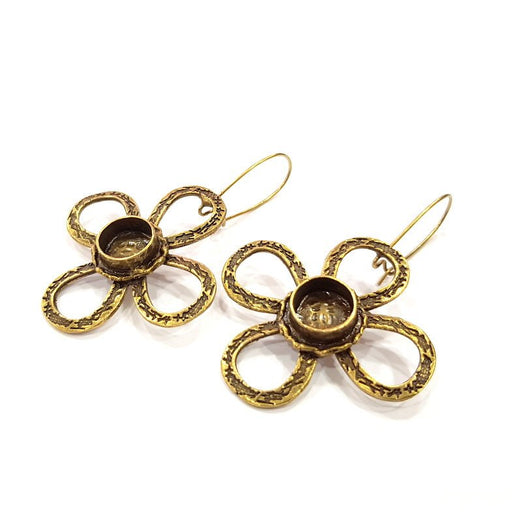 Earring Blank Backs Antique Bronze Resin Base inlay Cabochon Mountings Setting Antique Bronze Plated Brass (10mm blank) 1 pair G15581