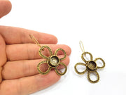 Earring Blank Backs Antique Bronze Resin Base inlay Cabochon Mountings Setting Antique Bronze Plated Brass (10mm blank) 1 pair G15581