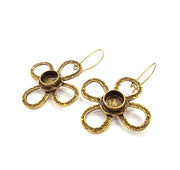 Earring Blank Backs Antique Bronze Resin Base inlay Cabochon Mountings Setting Antique Bronze Plated Brass (10mm blank) 1 pair G15581
