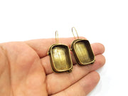 Earring Blank Backs Antique Bronze Resin Base inlay Cabochon Mountings Setting Antique Bronze Plated Brass (25x18mm blank) 1 pair G15595