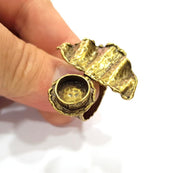 Antique Bronze Ring Blank Ring Setting inlay Blank Mosaic Bezel Base Cabochon Mountings (10mm Blank)Antique Bronze Plated Brass G15596