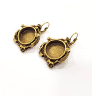 Earring Blank Backs Antique Bronze Resin Base inlay Cabochon Mountings Setting Antique Bronze Plated Brass (15mm blank) 1 pair G15601