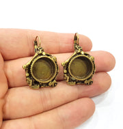 Earring Blank Backs Antique Bronze Resin Base inlay Cabochon Mountings Setting Antique Bronze Plated Brass (15mm blank) 1 pair G15601