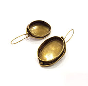 Earring Blank Backs Antique Bronze Resin Base inlay Cabochon Mountings Setting Antique Bronze Plated Brass (30x22mm blank) 1 pair G15605