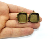 Earring Blank Backs Antique Bronze Resin Base inlay Cabochon Mountings Setting Antique Bronze Plated Brass (20mm blank) 1 pair G15611