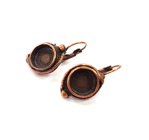 Earring Blank Base Settings Copper Resin Blank Cabochon Base inlay Blank Mountings Antique Copper Plated Brass (10mm blank) 1 Set  G14631